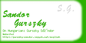 sandor gurszky business card